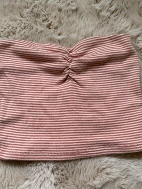 Striped Orange Tube Skirt with Ruched Front - Full Tilt / Tilly’s